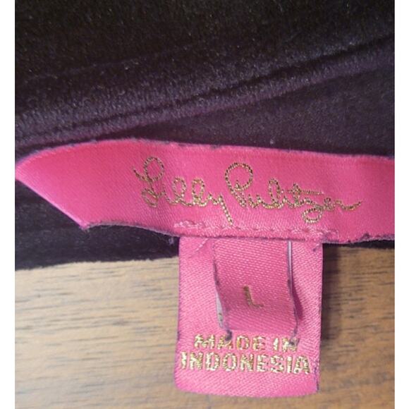 Lilly Pulitzer Velour Pullover – Black – Size L – Cold Shoulder - Picture 5 of 8